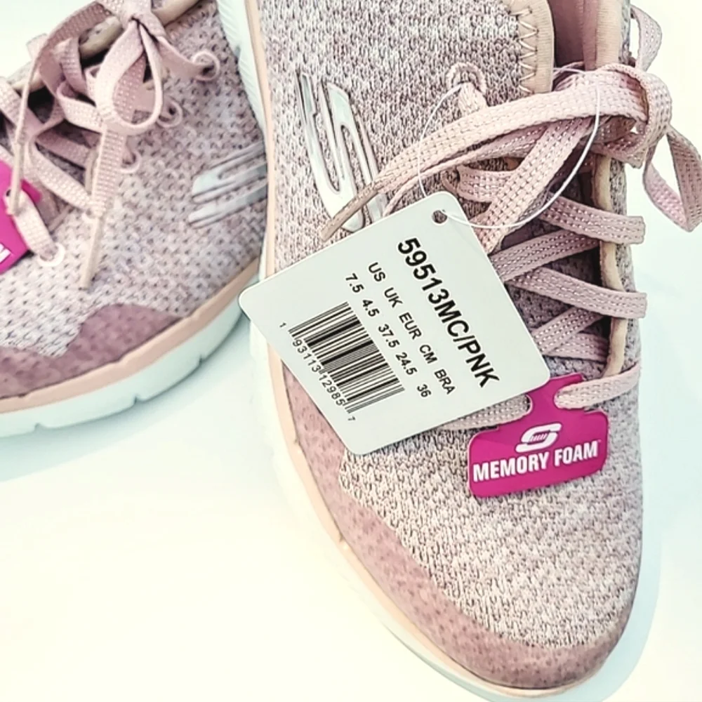 SKECHERS PINK MEMORY FOAM DUAL-LITE WOMEN'S SNEAKERS SHOES - Picture 4 of 8